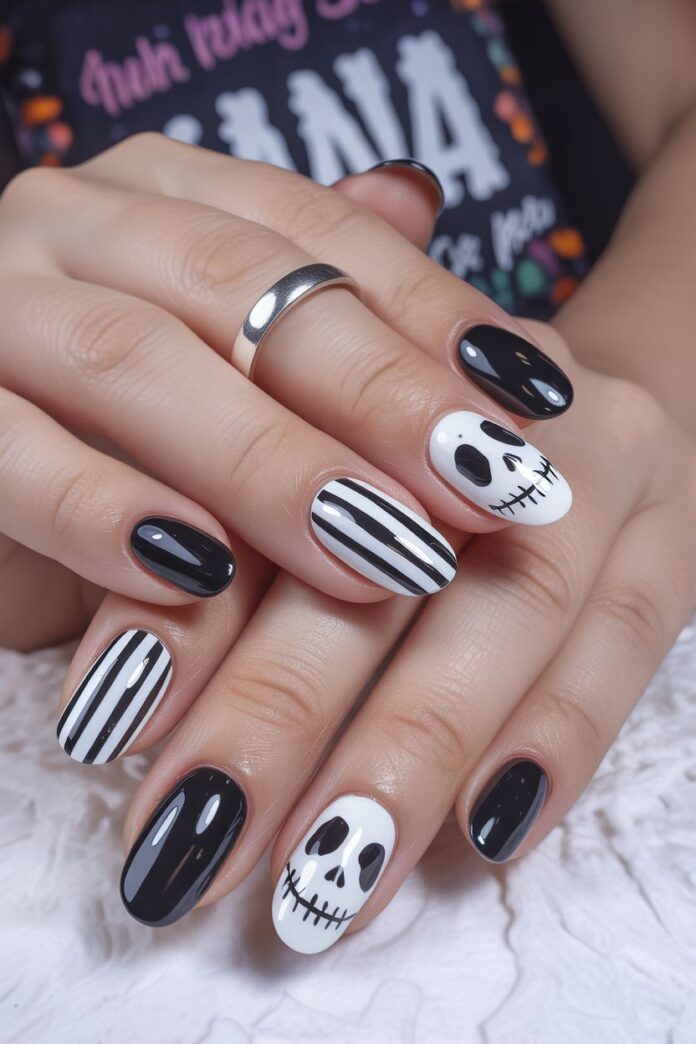 Mẫu nail Halloween ngắn cute (Ảnh: Internet)
