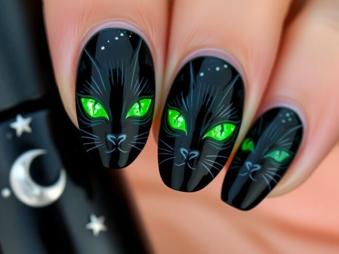 Mẫu nail Halloween đẹp rùng rợn, kinh dị (Ảnh: Internet)