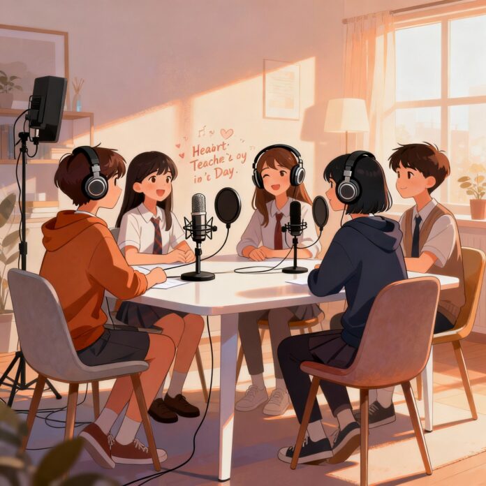 Sân khấu nhạc tri ân riêng tư trong lớp học, học sinh đàn hát gửi lời cảm ơn thầy cô nhân ngày 20/11.