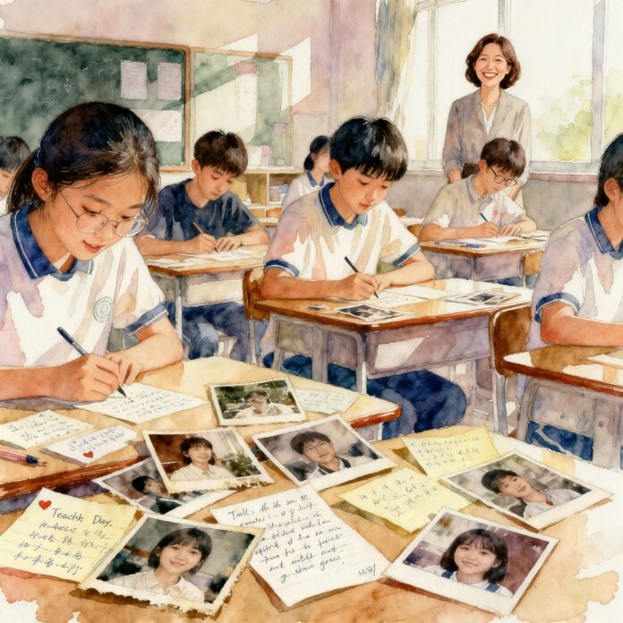 Bức thư tập thể của lớp với những lời cảm ơn chân thành gửi đến thầy cô nhân ngày Nhà giáo Việt Nam 20/11.