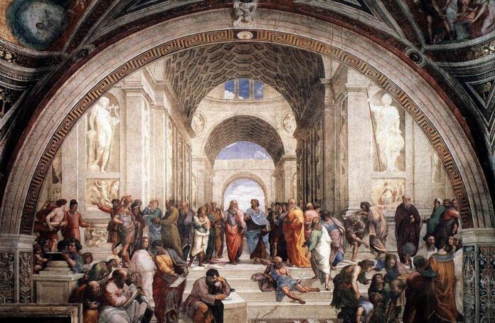 Bức tranh The School of Athens. Nguồn: Internet Bức tranh The School of Athens. Nguồn: Internet