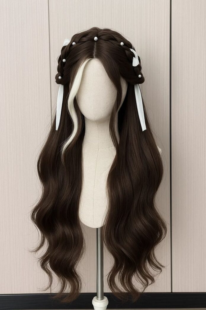 Tóc xoăn lơi tết nơ nửa đầu