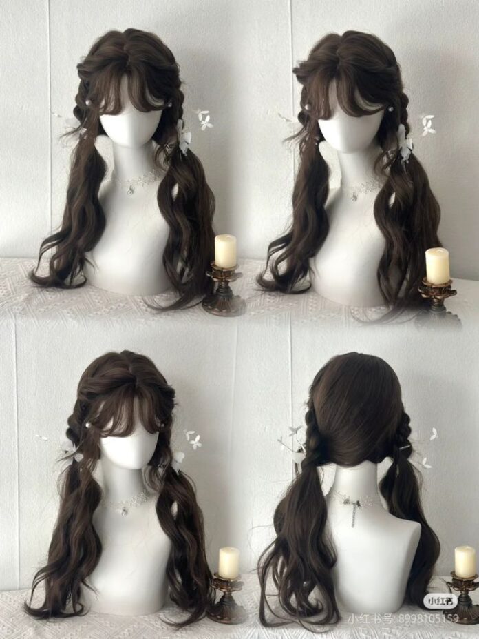 Tóc xoăn lơi buộc thấp 2 bên đáng yêu