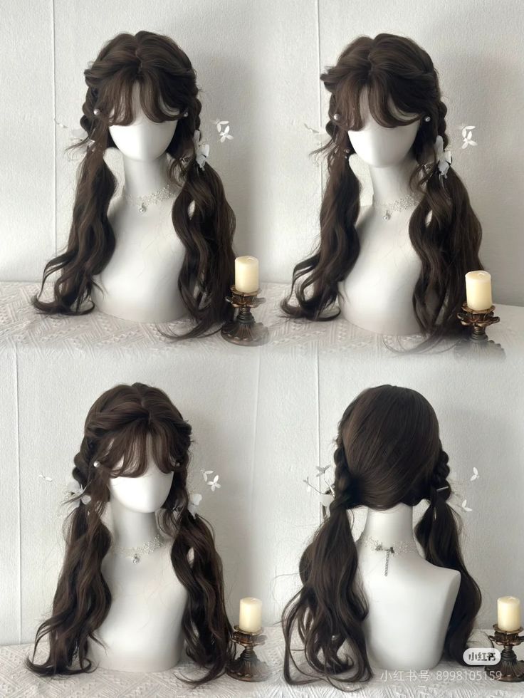 Tóc xoăn lơi buộc thấp 2 bên đáng yêu