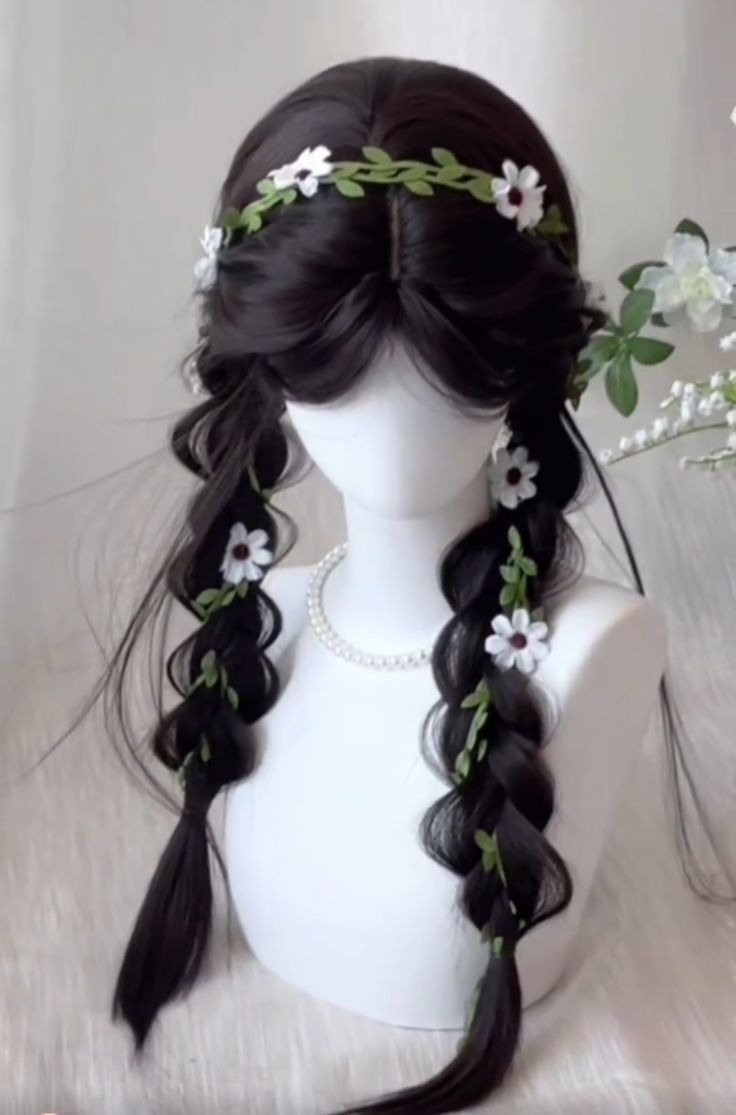 Tóc tết 2 bên đan dây hoa