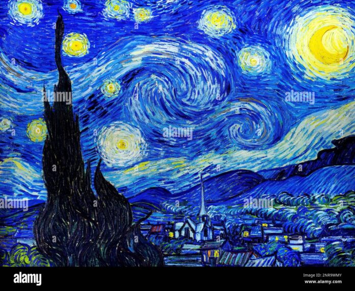 Bức tranh The Starry Night. Nguồn: Internet Bức tranh The Starry Night. Nguồn: Internet
