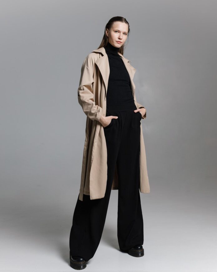 Bộ đồ len + áo trench coat