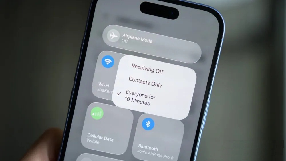 Cài đặt chia sẻ AirDrop trên iPhone (Ảnh: Internet)