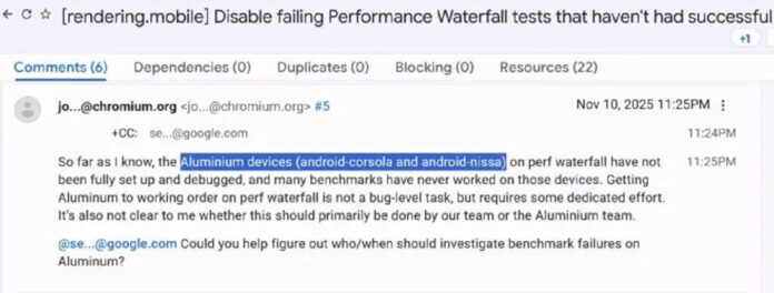 Báo cáo lỗi có đề cập đến các thiết bị Aluminum OS (Ảnh: Internet)