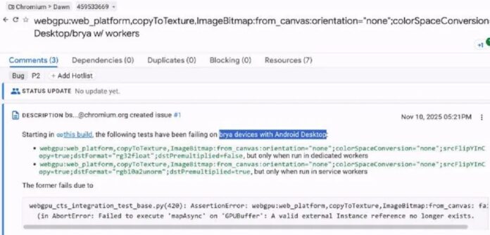 Đề cập đến Android Desktop trong báo cáo lỗi của Google (Ảnh: Internet)
