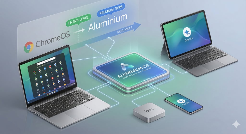 Theo lộ trình, Google dự kiến giữ ChromeOS vận hành song song Aluminium OS trong giai đoạn đầu, phòng trường hợp thị trường chưa kịp thích nghi (Nguồn: Internet)