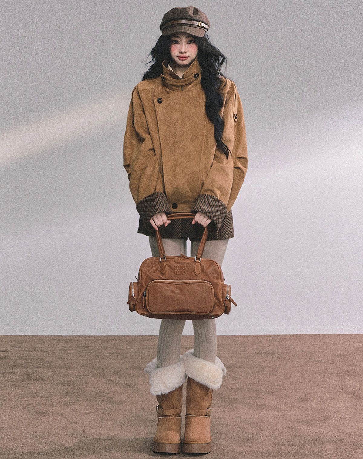 Em boots nâu xinh xắn với lót lông ấm