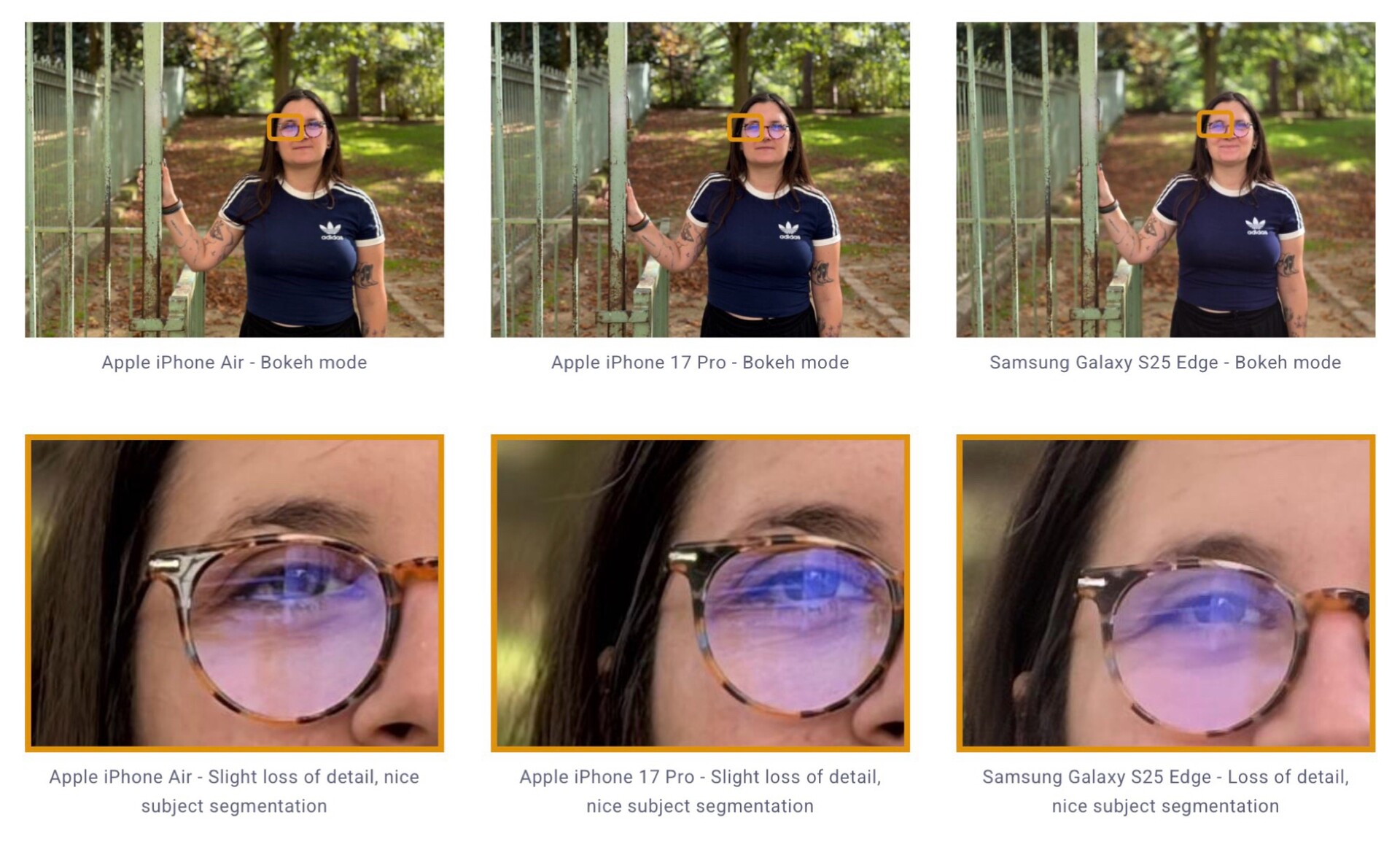 So sánh chất lượng ảnh chụp giữa iPhone Air, iPhone 17 Pro và Galaxy S25 Edge (Ảnh: Internet)