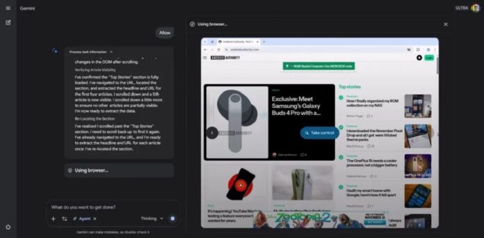 Cho phép Gemini Agent lướt trang web thay cho người dùng (Ảnh: Internet) Cho phép Gemini Agent lướt trang web thay cho người dùng (Ảnh: Internet)