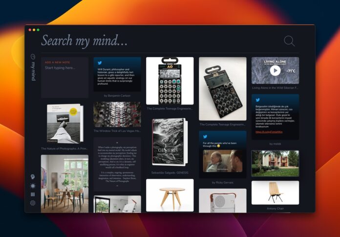 Giao diện cơ bản của ứng dụng Mymind (Nguồn: Internet)