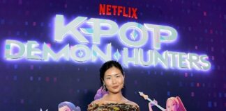 Trong “K-Pop Demon Hunters”, May Hong đảm nhận vai Mira – một thành viên nhóm nhạc nữ bí mật chiến đấu chống lại thế lực siêu nhiên đe dọa thế giới K-pop. Bộ phim đạt kỷ lục lượt xem trên Netflix chỉ sau vài ngày phát hành và được khen ngợi vì cách kết hợp giữa âm nhạc, hành động và yếu tố văn hóa Hàn (Ảnh: Internet)
