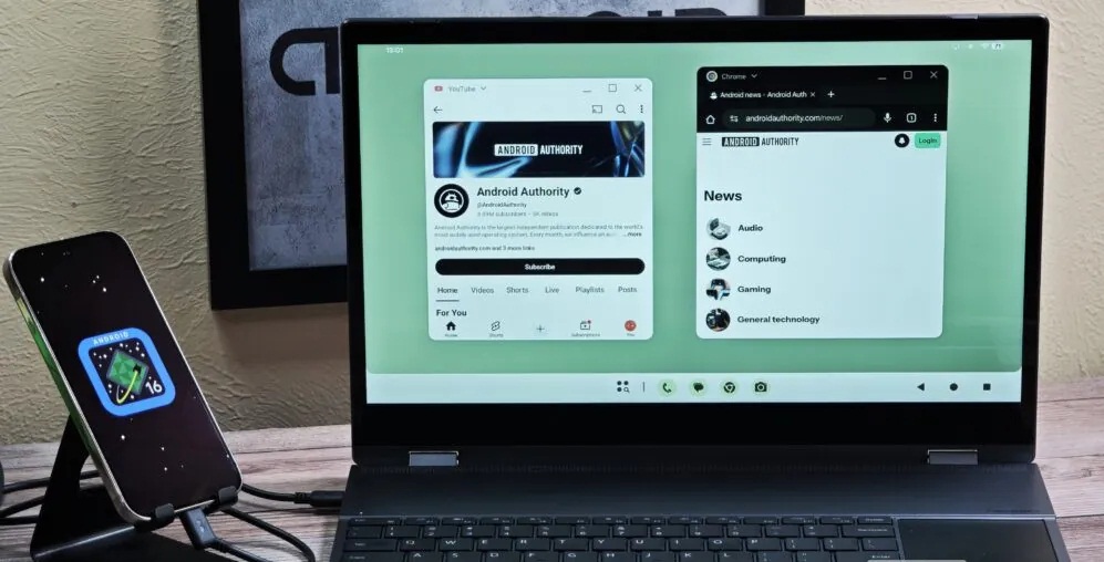 Chế độ giao diện máy tính trên điện thoại Pixel chạy phiên bản hệ điều hành Android 16 QPR1 (Ảnh: Internet)