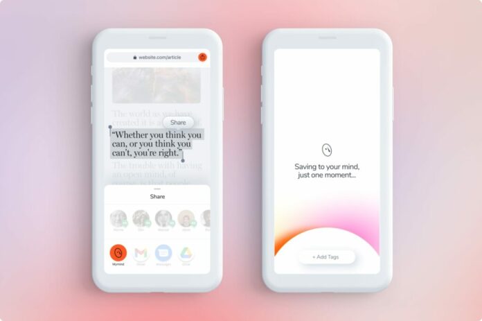 Mymind cũng có mặt trên điện thoại (Nguồn: Internet)