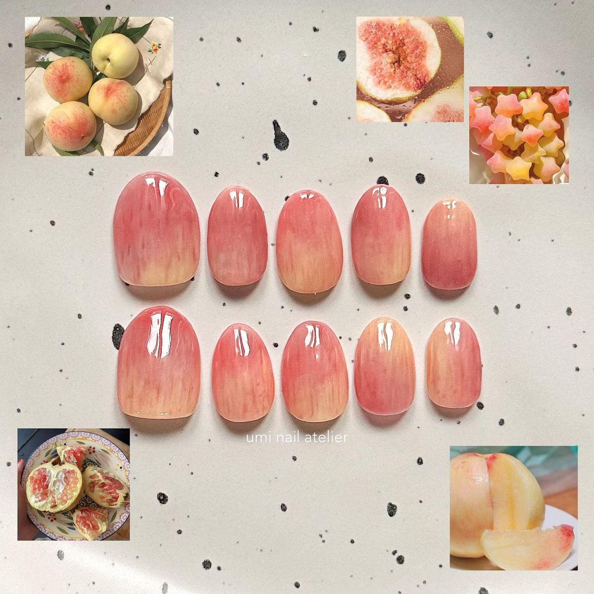 Ombre tone vàng hồng giống vỏ trái đào