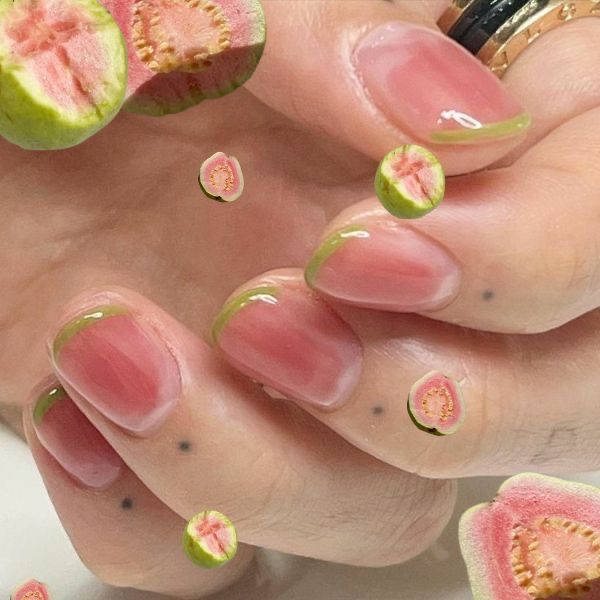 Tone màu xanh ombre với hồng đào