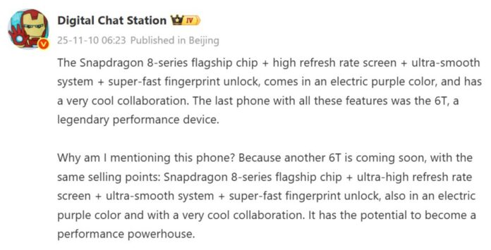 OnePlus Ace 6T kế thừa “DNA” của OnePlus 6T với màn hình tần số quét cao, hiệu năng mượt mà, mở khóa vân tay siêu nhanh và màu Electric Purple nổi bật, đồng thời chuẩn bị ra mắt phiên bản hợp tác Genshin Impact (Ảnh: Internet) OnePlus Ace 6T kế thừa “DNA” của OnePlus 6T với màn hình tần số quét cao, hiệu năng mượt mà, mở khóa vân tay siêu nhanh và màu Electric Purple nổi bật, đồng thời chuẩn bị ra mắt phiên bản hợp tác Genshin Impact (Ảnh: Internet)