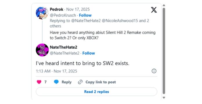 Rò rỉ từ sự kiện Xbox Partner Preview và trang Xbox Store gợi ý Microsoft có thể sớm công bố bản làm lại Silent Hill 2, mở đường cho Switch 2 và các hệ máy khác (Ảnh: Internet) Rò rỉ từ sự kiện Xbox Partner Preview và trang Xbox Store gợi ý Microsoft có thể sớm công bố bản làm lại Silent Hill 2, mở đường cho Switch 2 và các hệ máy khác (Ảnh: Internet)