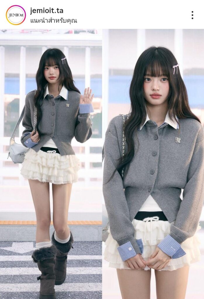 Phối với chân váy ngắn thời thượng Phối với chân váy ngắn thời thượng