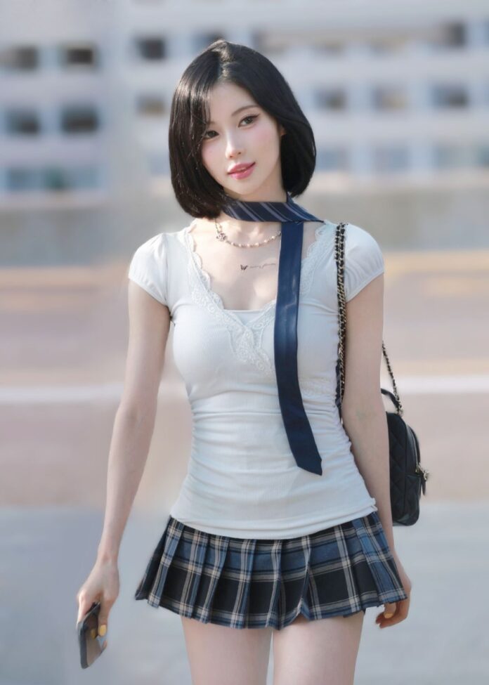 Tóc bob nữ chia ngôi giữa thanh lịch