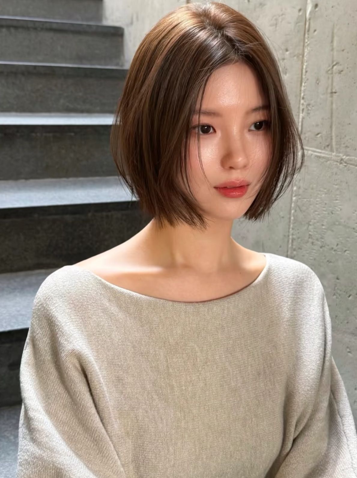 Tóc bob cơ bản nhuộm nâu sáng