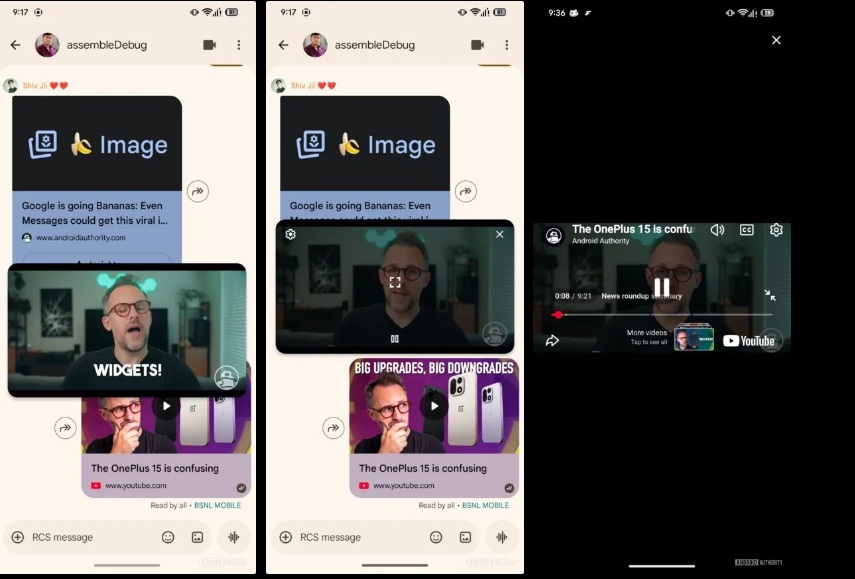 Xem video YouTube trong ứng dụng tin nhắn của Google (Ảnh: Internet)