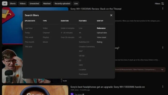 Bộ lọc tìm kiếm YouTube bị lỗi (Ảnh: Internet) Bộ lọc tìm kiếm YouTube bị lỗi (Ảnh: Internet)