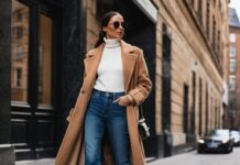 Áo len cổ lọ + áo khoác len