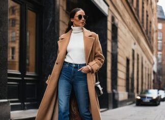 Áo len cổ lọ + áo khoác len