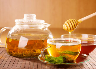 trà và mật ong