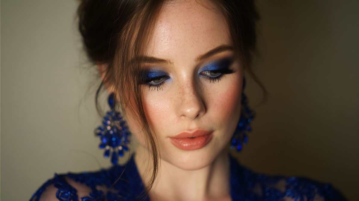 Phấn mắt xanh băng giá và son bóng