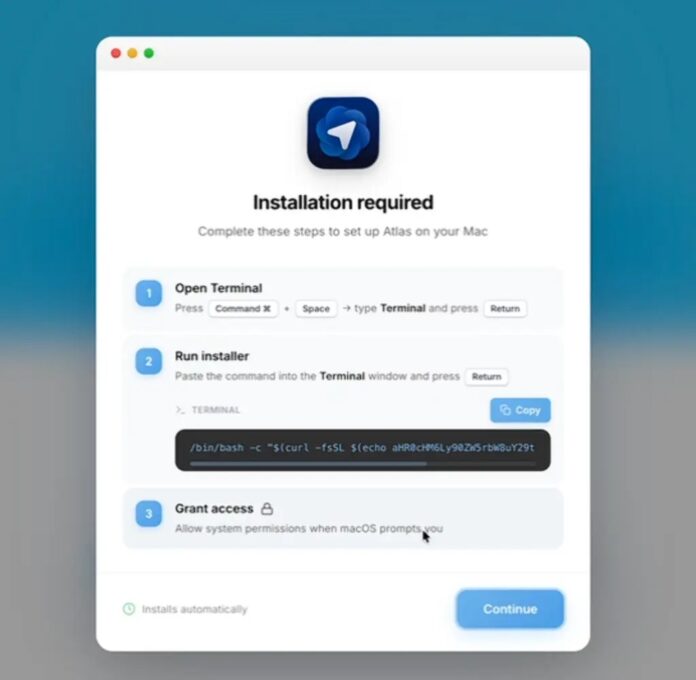 Trang web giả yêu cầu dán lệnh vào Terminal, bước cài đặt tưởng bình thường nhưng thực chất là bẫy mã độc (Ảnh: Internet)