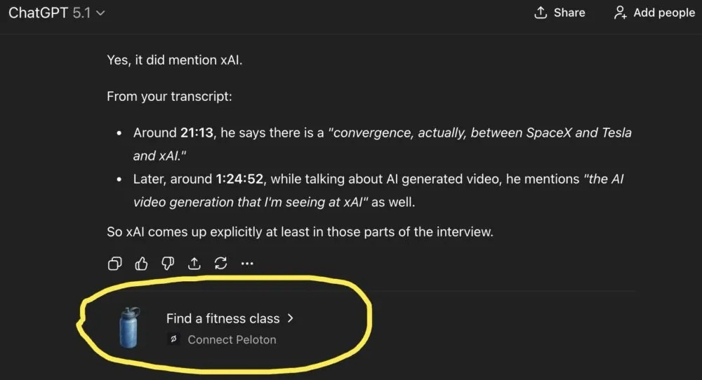 Quảng cáo xuất hiện trong ChatGPT (Ảnh: Internet)