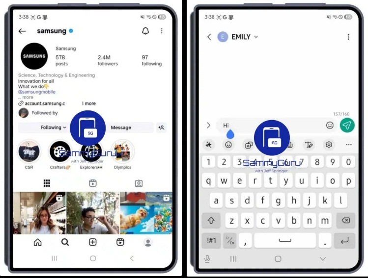 Hình ảnh ý tưởng điện thoại gập màn hình rộng của Samsung (Ảnh: Internet)