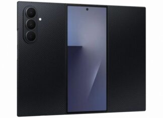 Điện thoại gập 3 màn hình Galaxy Z TriFold của Samsung chính thức ra mắt Điện thoại gập 3 màn hình Galaxy Z TriFold màu đen (Ảnh: Internet)