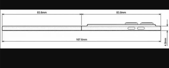 Sơ đồ kích thước của iPhone Fold (Ảnh: Internet)