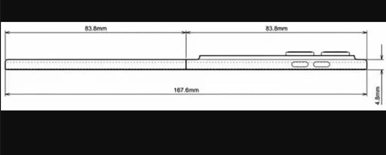 Sơ đồ kích thước của iPhone Fold (Ảnh: Internet)