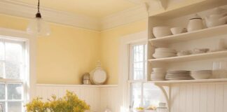 màu nhà bếp năm 2026 Vàng nhạt