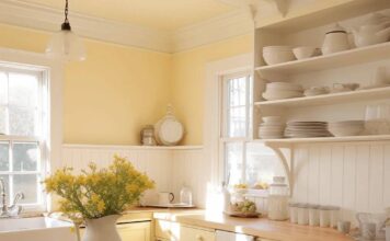 màu nhà bếp năm 2026 Vàng nhạt