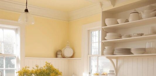 màu nhà bếp năm 2026 Vàng nhạt