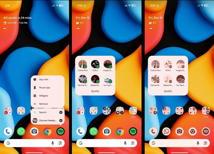 Shortcut ứng dụng Spotify trên màn hình chính (Ảnh: Internet)