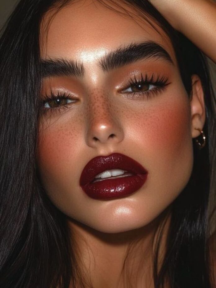 Son môi màu berry đậm mang đến không khí lễ hội rõ rệt