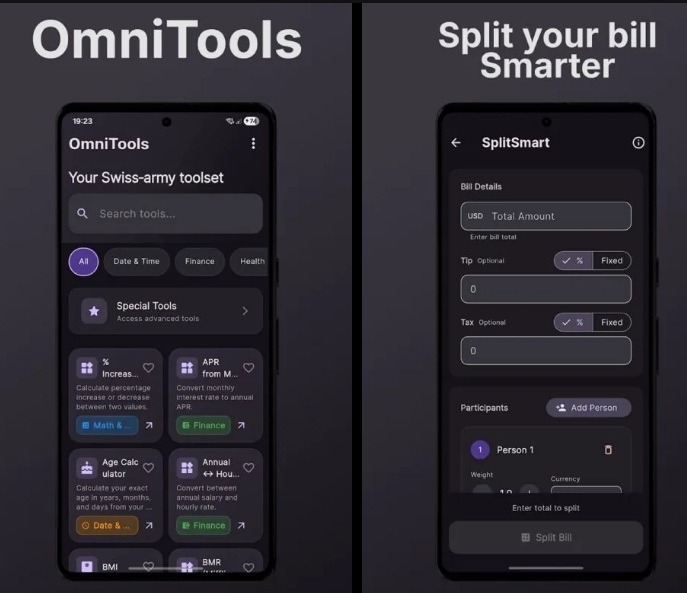 Ứng dụng OmniTools trên Android (Ảnh: Internet)