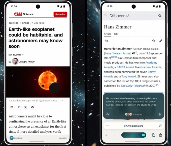 Trình duyệt Comet Perplexity trên Android (Ảnh: Internet)