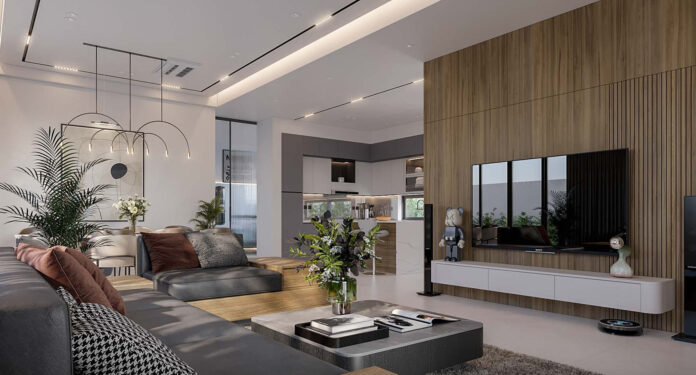 Trang trí cây xanh để không gian trông sinh động và có chiều sâu hơn