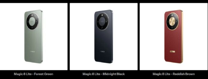 Điện thoại Magic 8 Lite màu Xanh lá cây rừng, Đen nửa đêm và Nâu đỏ (Ảnh: Internet)